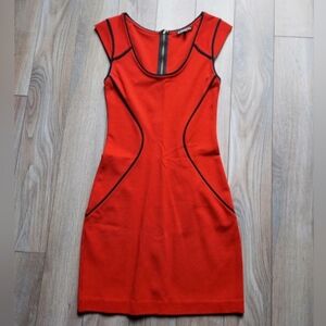 Express Red Mini Dress Scoop Neck Sleeveless